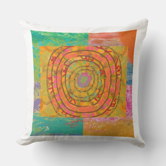 Aztec Abstract  Throw Pillow (Front)