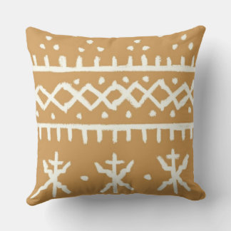 Aztec African Ancient Folk Pattern Throw Pillow