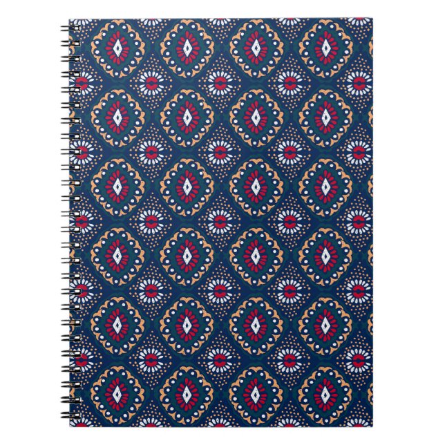Aztec Allure: Tribal Striped Elegance Notebook (Front)