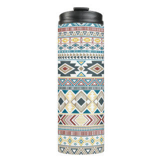 Aztec american indian pattern tribal ethnic motifs thermal tumbler