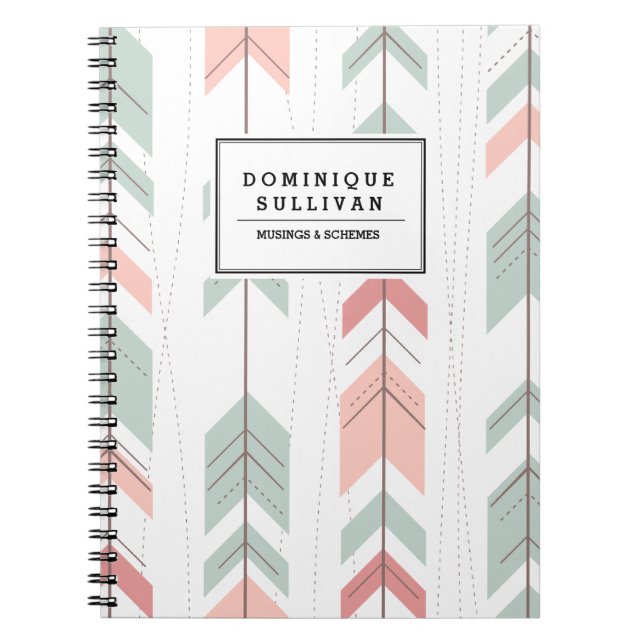 Aztec Arrows Pattern Personalized Notebook (Front)