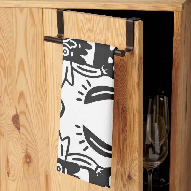 Aztec Art - Lizard Pattern Kitchen Towel (Thirds Fold)