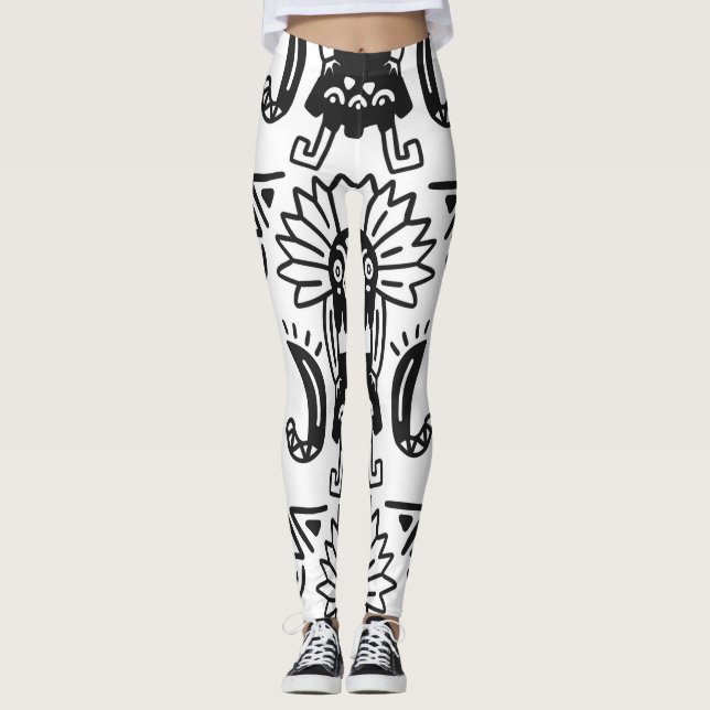 Aztec Art - Lizard Pattern Leggings (Front)