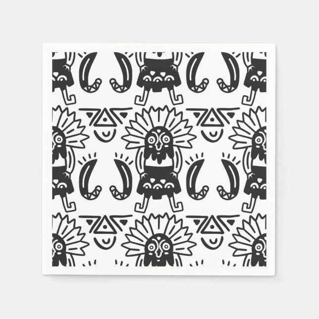 Aztec Art - Lizard Pattern Napkin (Front)