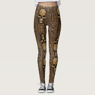 Aztec art, vibrant, reflecting the culture leggings