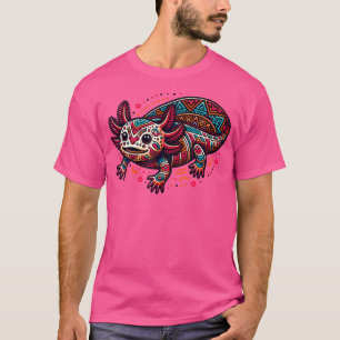 Aztec Axolotl Art And Mexican Hispanic Heritage Sa T-Shirt
