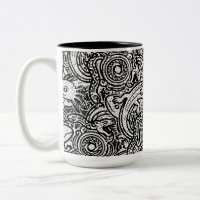 Aztec Axolotl Xolotl Tribal Pattern Black & White