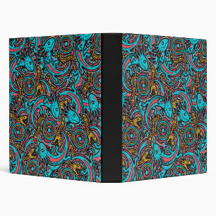 Aztec Axolotl Xolotl Tribal Pattern mythology boho Binder
