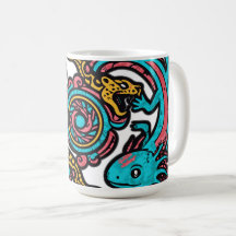 Aztec Axolotl Xolotl Tribal Pattern mythology boho