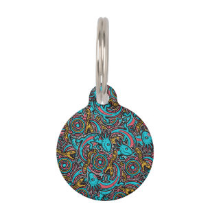 Aztec Axolotl Xolotl Tribal Pattern mythology boho Pet Tag