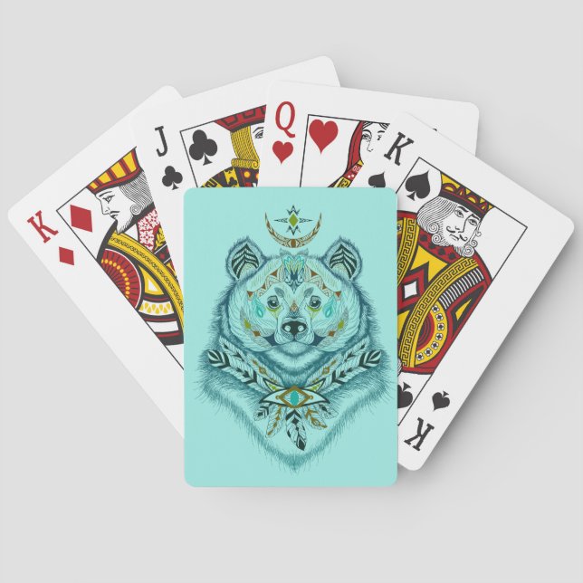 Aztec Bear  Playing Cards (Back)