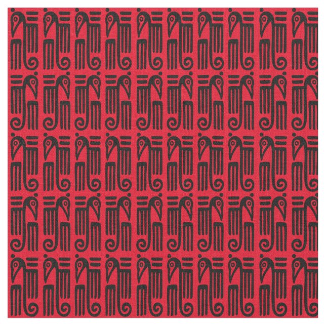 Aztec Bird Motif Fabric (Close Up)
