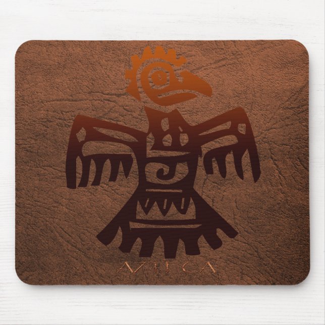 AZTEC Bird Spirit Amaranth Mexican Art Mousepad (Front)