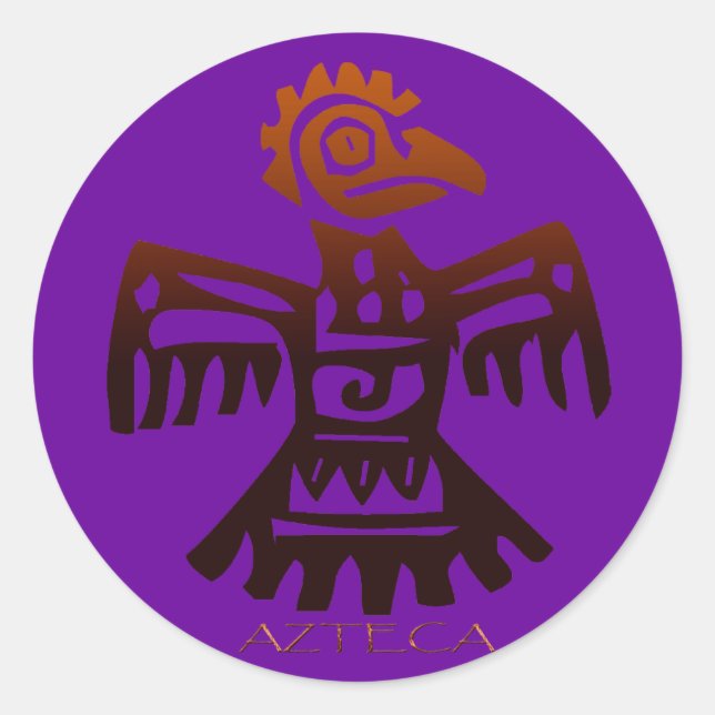 AZTEC ~ Bird Spirit Classic Round Sticker (Front)