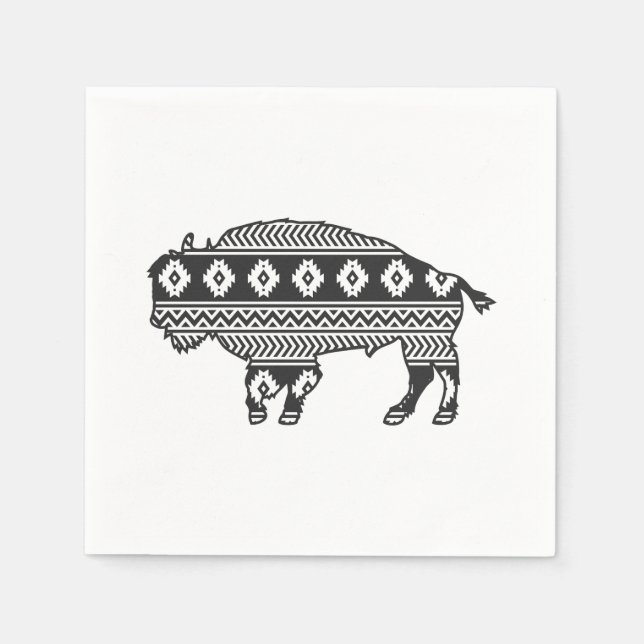 Aztec Bison Buffalo Napkin (Front)