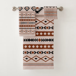 Aztec Black Browns Taupe Mixte Motifs Motif