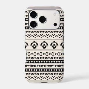 Aztec Black on Cream Mixed Motifs Pattern