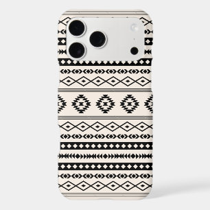 Aztec Black on Cream Mixed Motifs Pattern