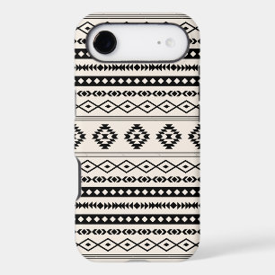 Aztec Black on Cream Mixed Motifs Pattern