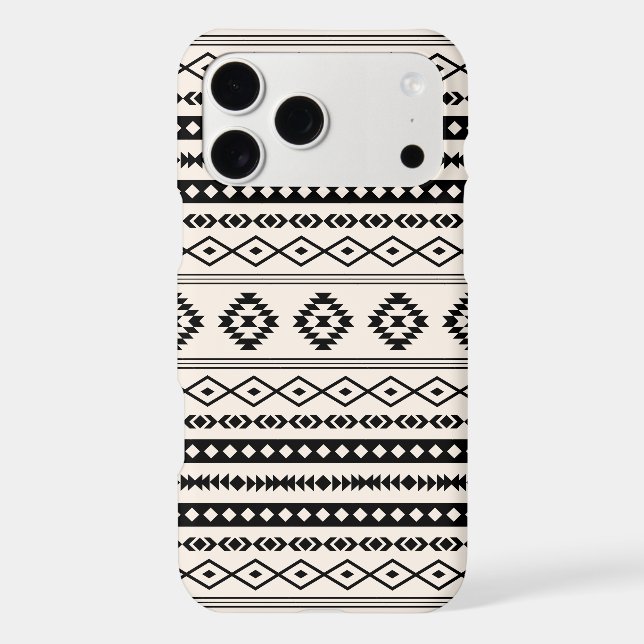 Aztec Black on Cream Mixed Motifs Pattern (Back)