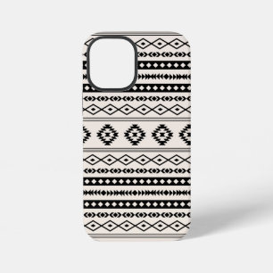 Aztec Black on Cream Mixed Motifs Pattern Case-Mat iPhone 12 Mini Case