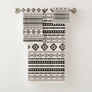 Aztec Black sur la crème Motifs mixtes Motif