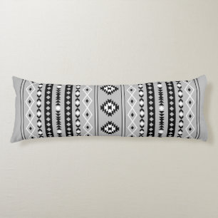 Aztec Black White Grey Mixed Motifs V Pattern Body Pillow