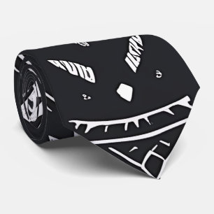 Aztec Black White Neck Tie