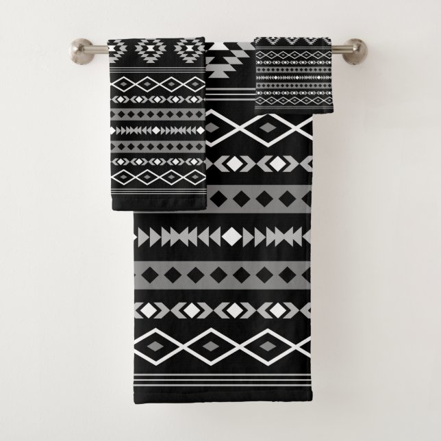 Aztec blanc gris noir Motifs mélangés Motif (En situation)