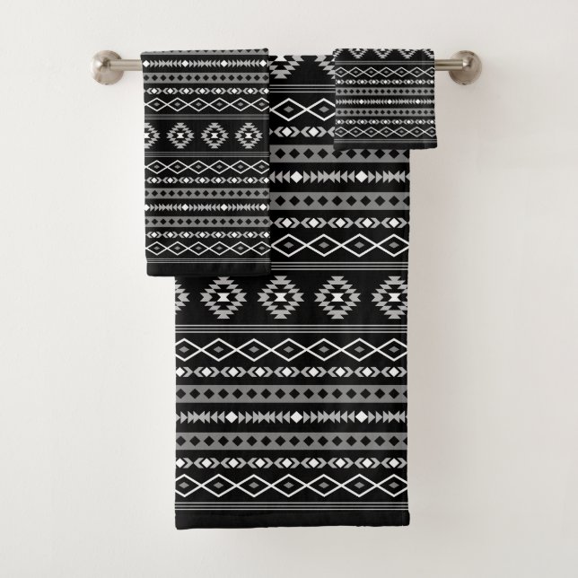 Aztec Blanc Gris Noir Motifs Mix Motif Rpt (En situation)