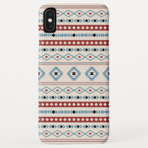 Aztec Blue Red Black Cream Mixed Motifs Pattern iPhone XS Max Case
