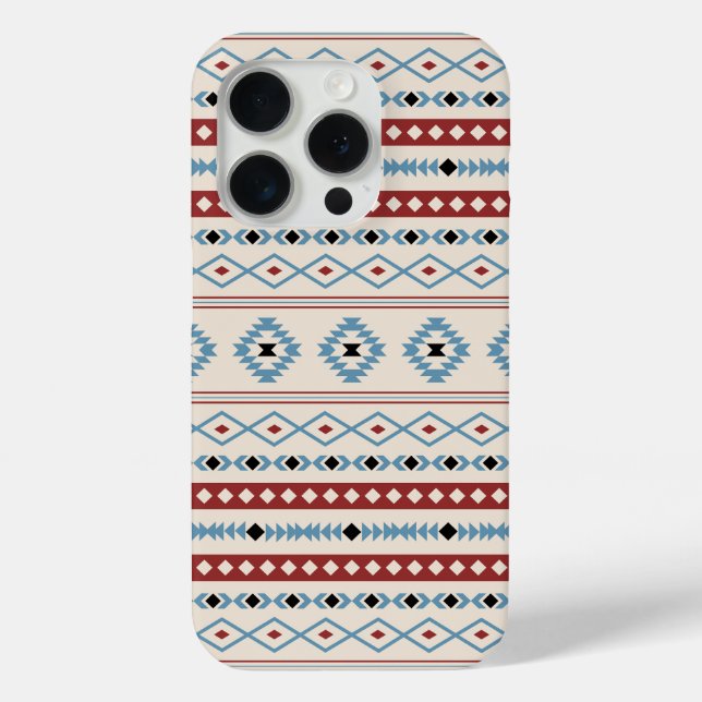 Aztec Blue Red Black Cream Mixed Motifs Pattern Case-Mate iPhone Case (Back)