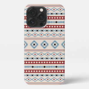 Aztec Blue Red Black Cream Mixed Motifs Pattern iPhone 13 Pro Case