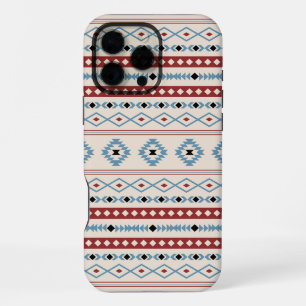 Aztec Blue Red Black Cream Mixed Motifs Pattern iPhone 16 Pro Max Case