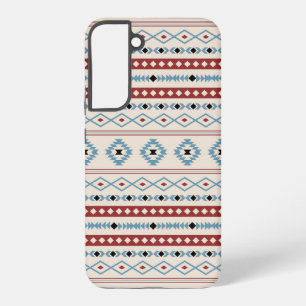 Aztec Blue Red Black Cream Mixed Motifs Pattern Samsung Galaxy Case