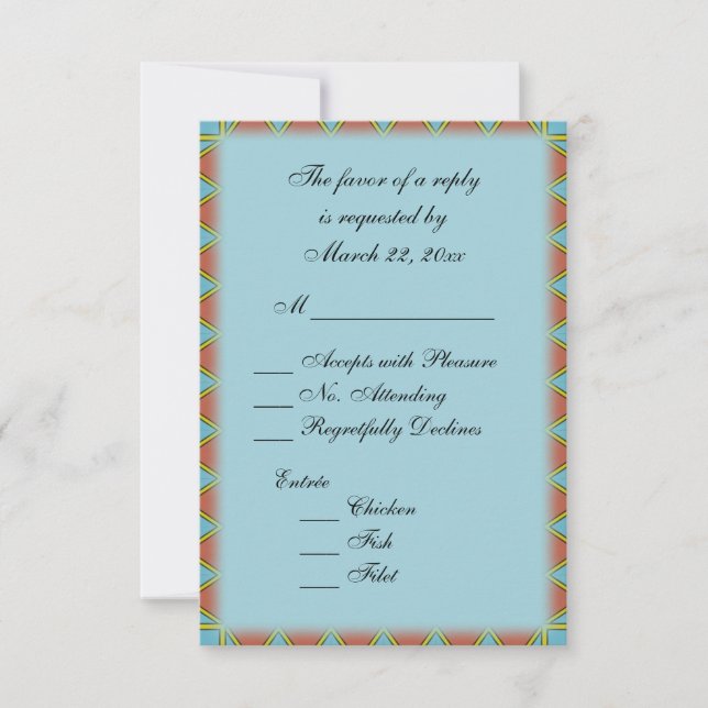 Aztec Blue with Entree Choice RSVP (Front)