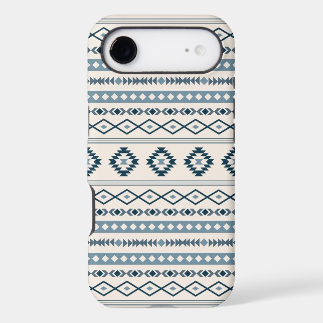 Aztec Blues Cream Mixed Motifs Pattern Case-Mate i (Verso)