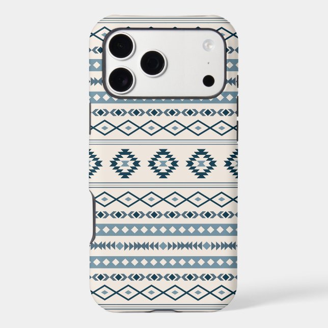 Aztec Blues Cream Mixed Motifs Pattern Case-Mate i (Back)