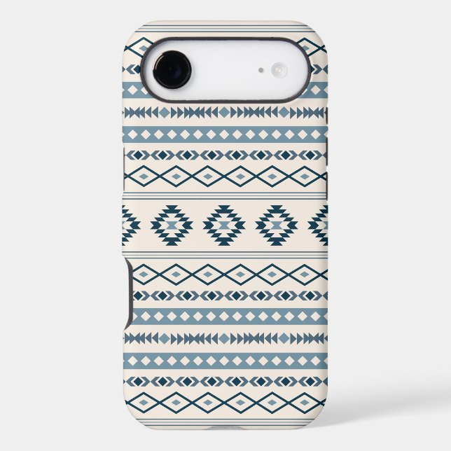 Aztec Blues Cream Mixed Motifs Pattern Case-Mate i (Verso)