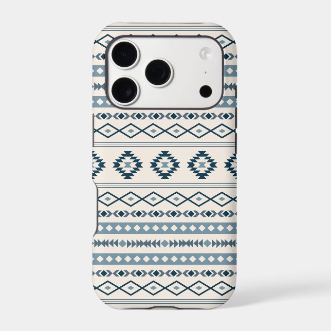 Aztec Blues Cream Mixed Motifs Pattern Case-Mate i (Back)