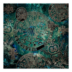 Aztec blues  Poster Paper (Semi-Gloss)