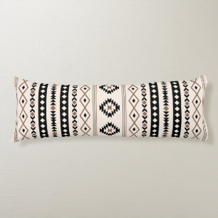 Aztec Brown Black Cream Mixed Motifs Pattern Fleec Body Pillow