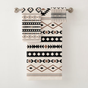 Aztec Brown Crème Noire Mixte Motifs Motif