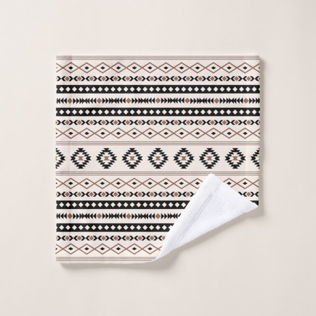 Aztec Brown Crème Noire Mixte Motifs Motif (Gant de toilette)