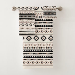 Aztec Brown Crème Noire Motifs Mixtes Motif Rpt
