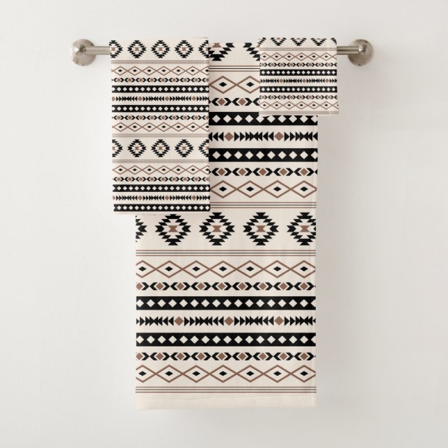 Aztec Brown Crème Noire Motifs Mixtes Motif Rpt (En situation)