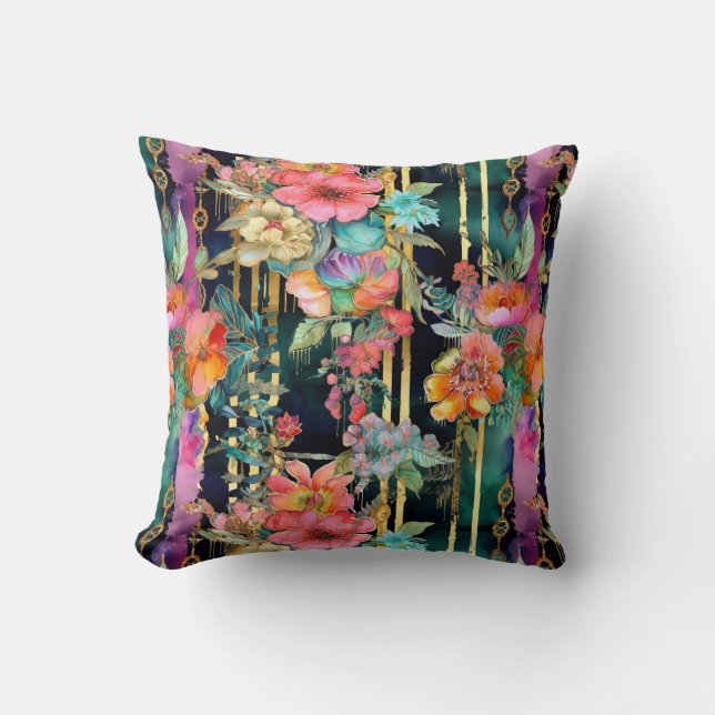 Aztec Cactus Throw Pillow (Front)