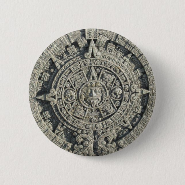 Aztec Calendar 2 Inch Round Button (Front)