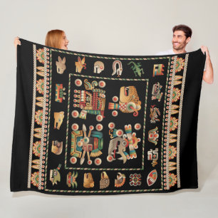 Aztec Calendar Fleece Blanket