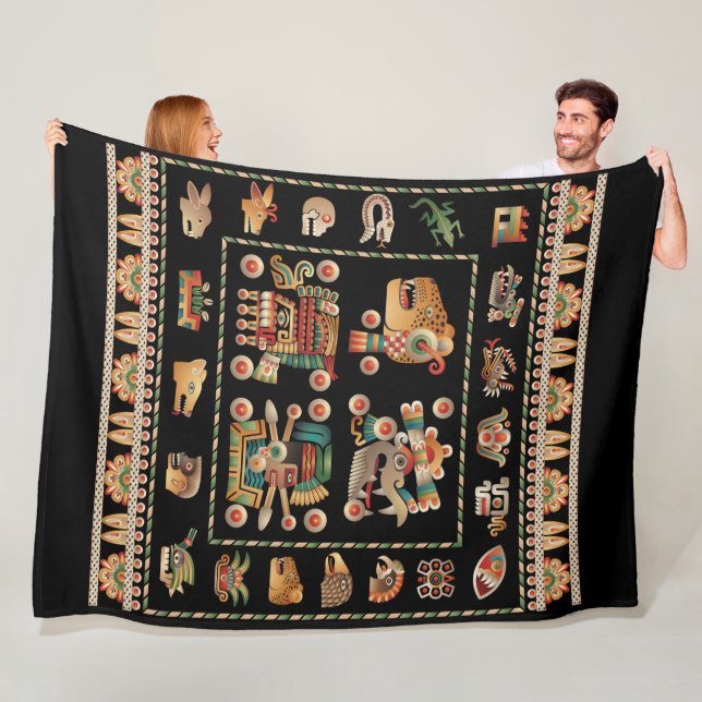 Aztec Calendar Fleece Blanket (In Situ)
